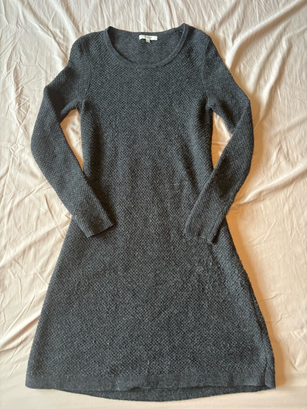 Madewell Charcoal Knit Long-Sleeve Sweater Dress